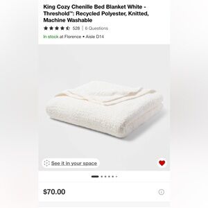 Threshold White Chenille Bed Blanket